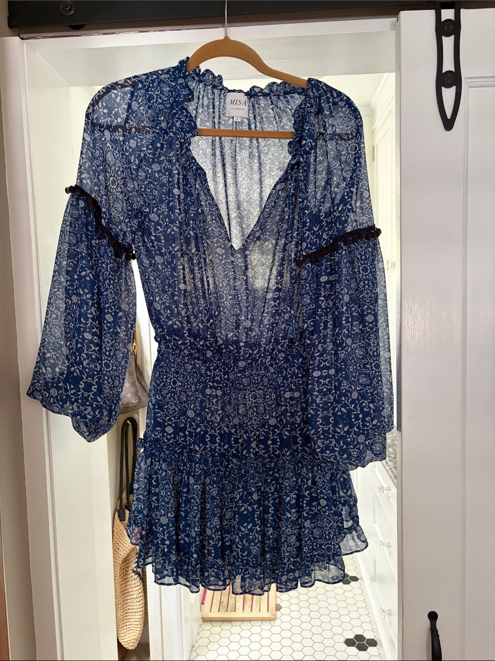 Misa Los Angeles Blue Floral Mini Dress